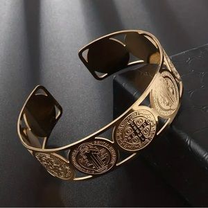 Saint Benedict Gold Protection Bangle
